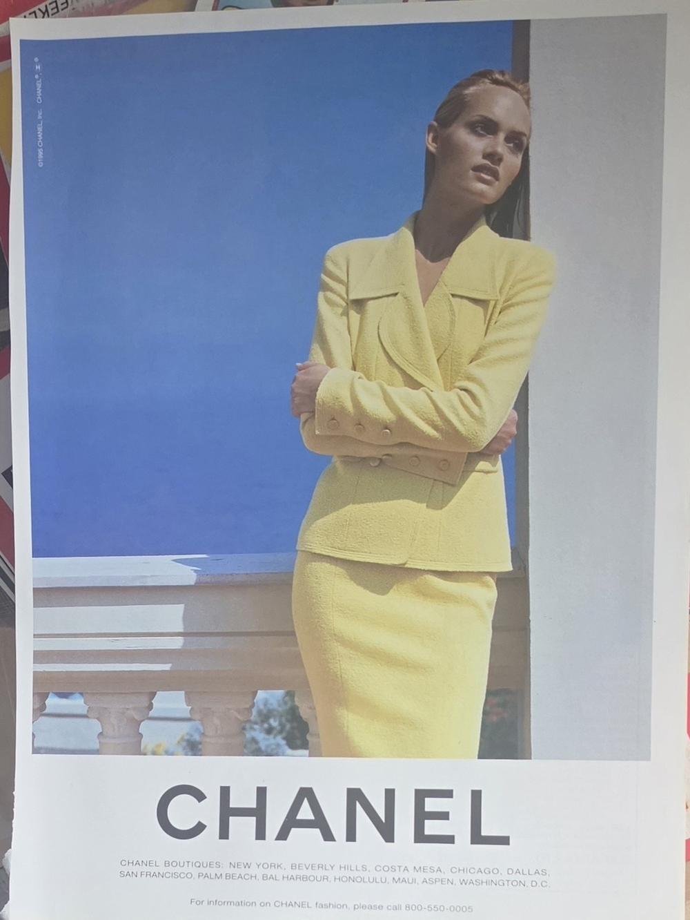Vintage 1995 Chanel print Ad In Mint Condition 8"×10"